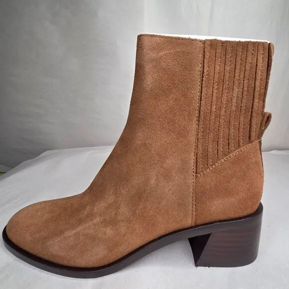 NWT Dolce Vita Women's Linny H2O Brown Suede Booties Boots
