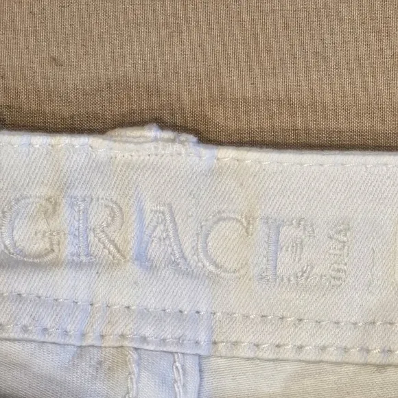 NWT Grace In LA White Skinny Jeans Womens Embellished Bedazzled Stretch Size 28