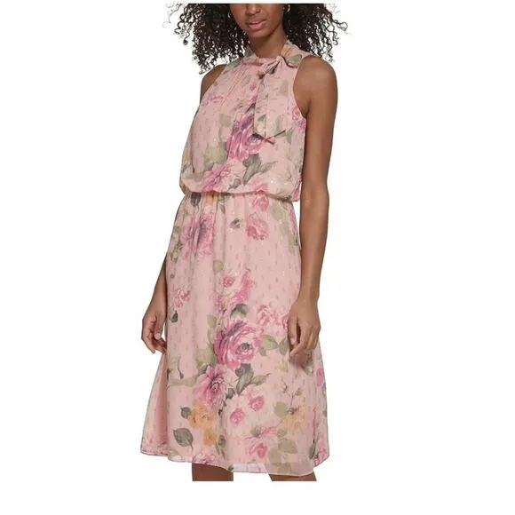 NWT Jessica Howard Women's Style Midi Sleeveless Chiffon Lurex Size 10
