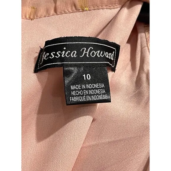 NWT Jessica Howard Women's Style Midi Sleeveless Chiffon Lurex Size 10