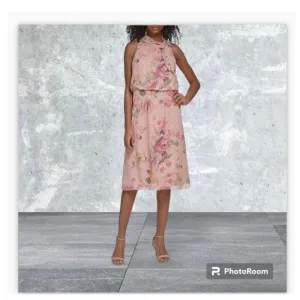NWT Jessica Howard Women's Style Midi Sleeveless Chiffon Lurex Size 10
