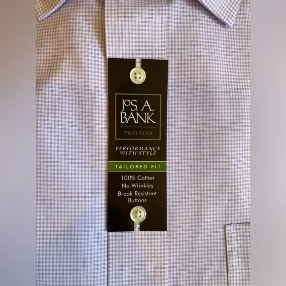 NWT Jos. A Bank Traveler Tailored Fit 100% Cotton Button Down SZ 16-34