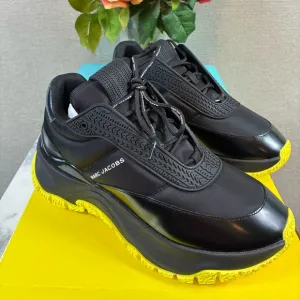 NWT Marc Jacobs Black &amp; Yellow The Lazy Runner Sneakers - EU Size 38 = US 8