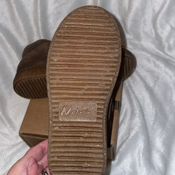 NWT NATURINO ALBUS VL Leather and suede sneakers in Brown