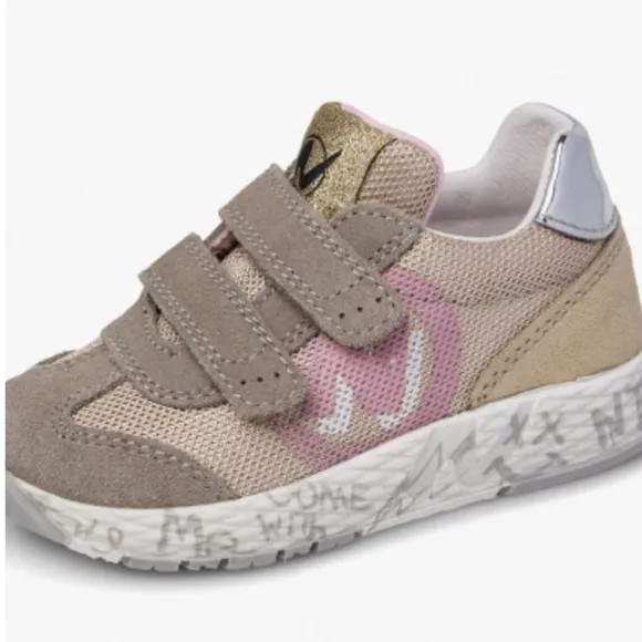 NWT NATURINO JESKO 2 VL. Suede and technical fabric sneakers in Beige-Grey