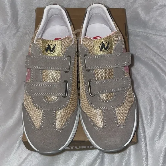 NWT NATURINO JESKO 2 VL. Suede and technical fabric sneakers in Beige-Grey