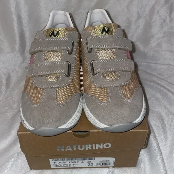 NWT NATURINO JESKO 2 VL. Suede and technical fabric sneakers in Beige-Grey