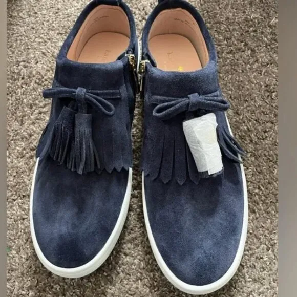 NWT NIB Kate Spade Lenna Navy Suede Sneakers