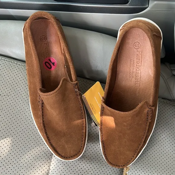 NWT PIERO MASETTI LEATHER MOCCASIN SHOES SIZE 41