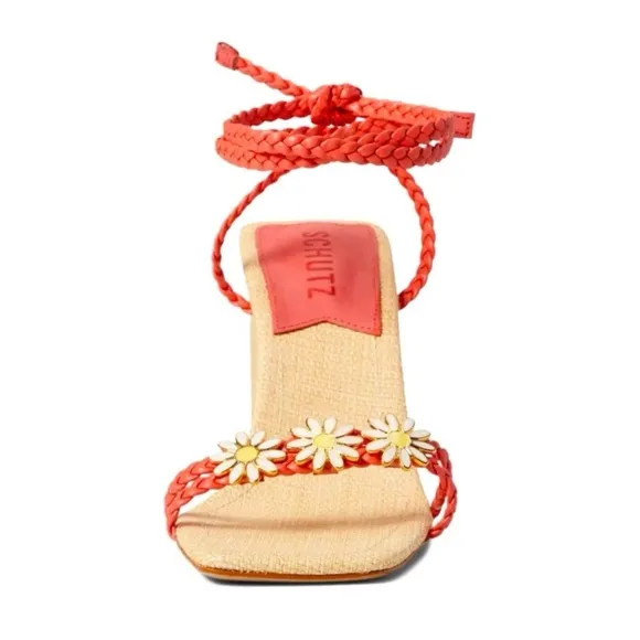 NWT Schutz Hina floral Women's Braided Strap Sandals size 7