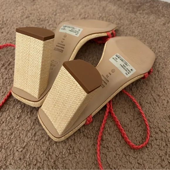 NWT Schutz Hina floral Women's Braided Strap Sandals size 7