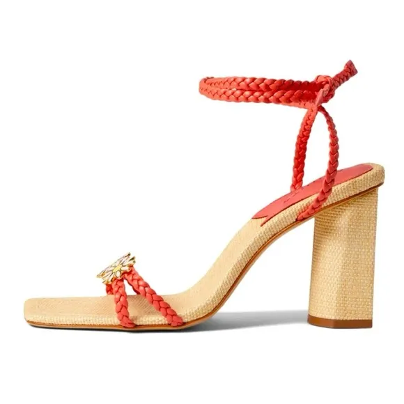 NWT Schutz Hina floral Women's Braided Strap Sandals size 7