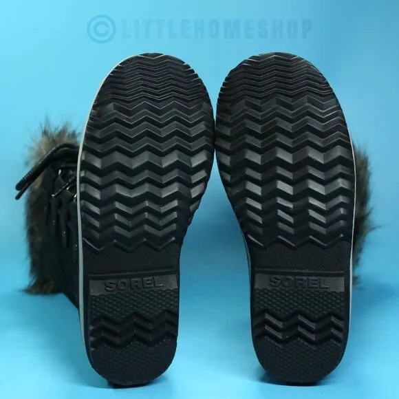 NWT! Sorel Joan of Arctic Waterproof Snow Boot, Black, Gray, Size 6.5
