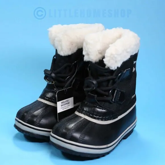 NWT!   Sorel YOOT PAC Nylon Children's Waterproof Boot, Black, Size 8
