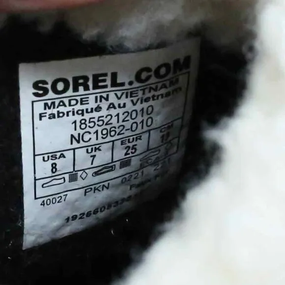 NWT!   Sorel YOOT PAC Nylon Children's Waterproof Boot, Black, Size 8