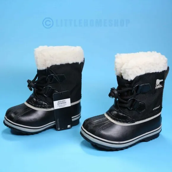 NWT!   Sorel YOOT PAC Nylon Children's Waterproof Boot, Black, Size 8