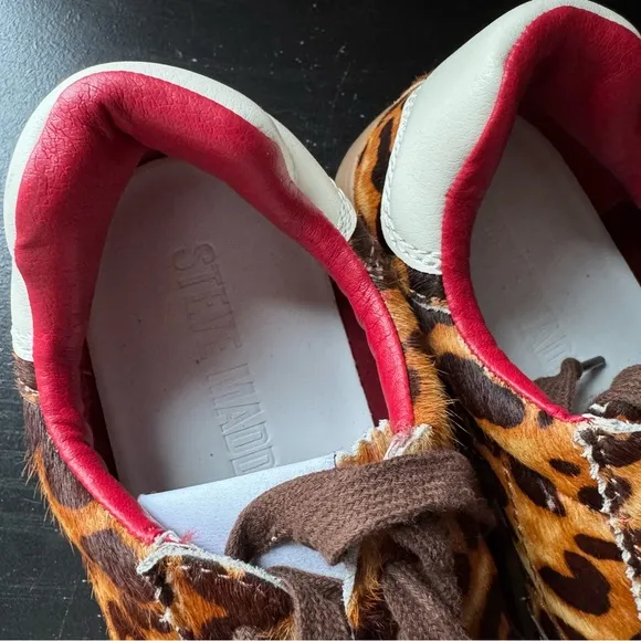 NWT Steve Madden Braxton Leopard Print Retro Sneakers Sz 7M