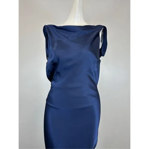 NWT The Bar Pierre Silk Satin Cowl Back Gown Size 10 $598