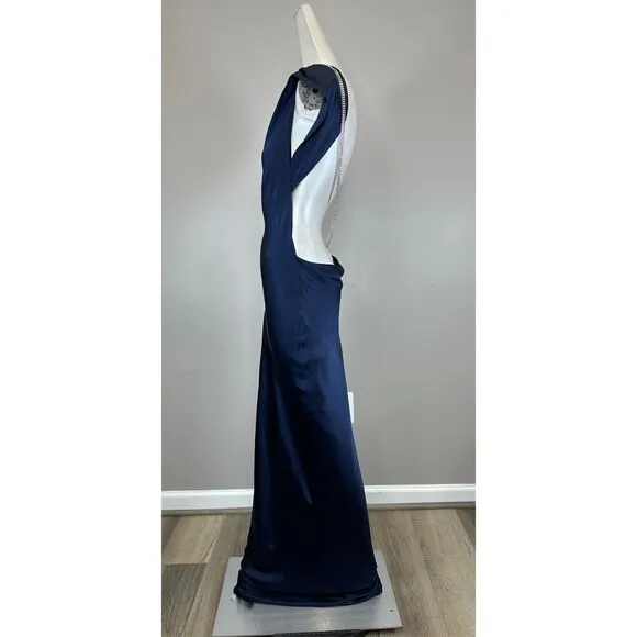 NWT The Bar Pierre Silk Satin Cowl Back Gown Size 10 $598