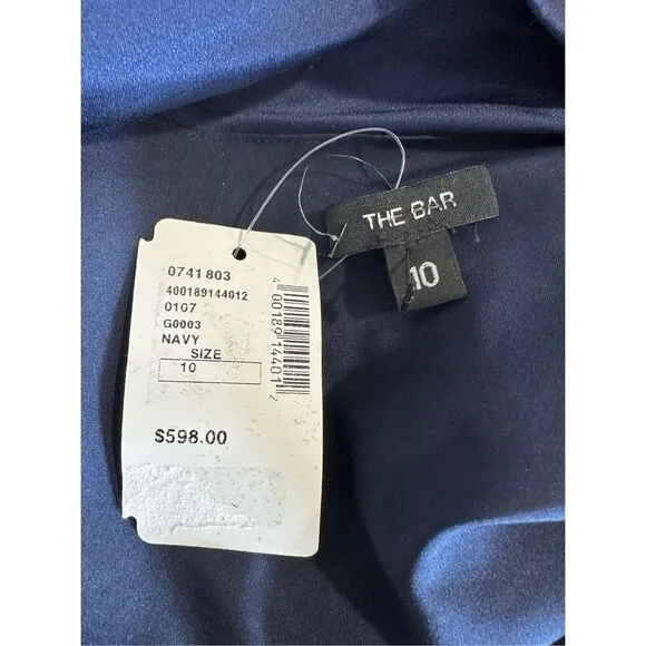 NWT The Bar Pierre Silk Satin Cowl Back Gown Size 10 $598