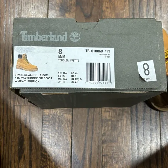 NWT Toddler unisex timberland classic 6 in waterproof boots size 8