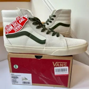 NWT Vans Sk8 Hi Leather Sneakers in Vintage Pop - Marshmallow Turtledove