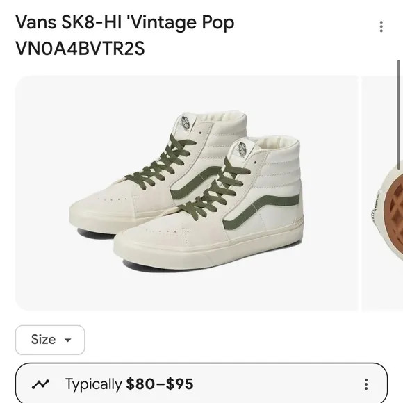 NWT Vans Sk8 Hi Leather Sneakers in Vintage Pop - Marshmallow Turtledove