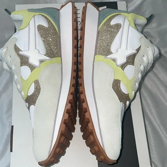 NWT W6YZ loop-w. Suede and Technical Fabric Sneakers in Green