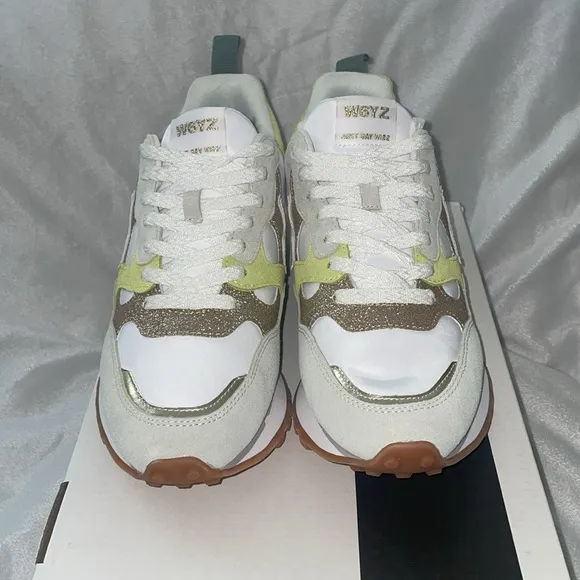NWT W6YZ loop-w. Suede and Technical Fabric Sneakers in Green