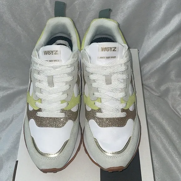 NWT W6YZ loop-w. Suede and Technical Fabric Sneakers in Green