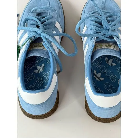 NWT Adidas Womens Suede Handball Spezial Low Top Sneakers Light Blue Size 6.5