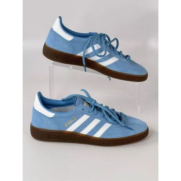 NWT Adidas Womens Suede Handball Spezial Low Top Sneakers Light Blue Size 6.5