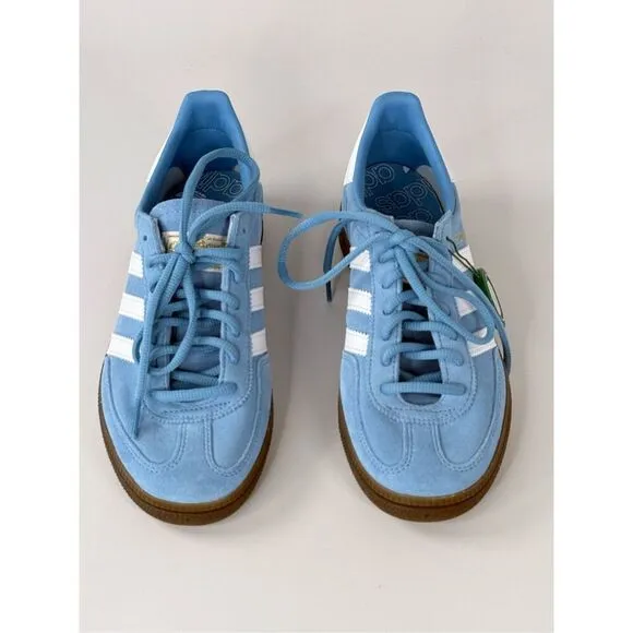 NWT Adidas Womens Suede Handball Spezial Low Top Sneakers Light Blue Size 6.5