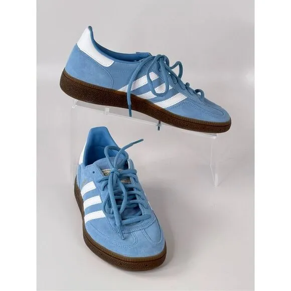 NWT Adidas Womens Suede Handball Spezial Low Top Sneakers Light Blue Size 6.5