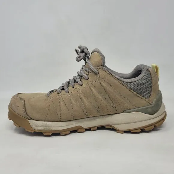 Oboz Sypes Low Leather Shoes Womens 8 Beige Waterproof Hiking Outdoor Breathable
