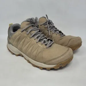 Oboz Sypes Low Leather Shoes Womens 8 Beige Waterproof Hiking Outdoor Breathable