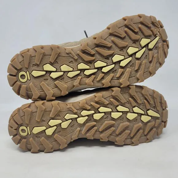 Oboz Sypes Low Leather Shoes Womens 8 Beige Waterproof Hiking Outdoor Breathable
