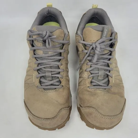 Oboz Sypes Low Leather Shoes Womens 8 Beige Waterproof Hiking Outdoor Breathable