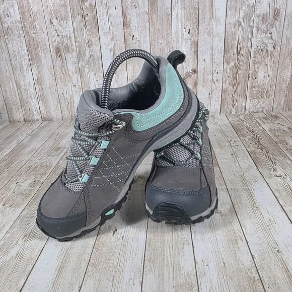 Oboz Waterproof‎ Hiking Shoes Gray Mint Outdoor Trail Walking Athletic Sneakers
