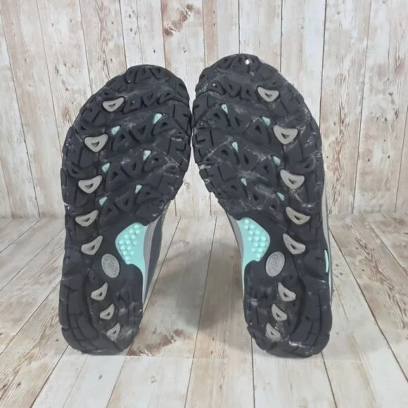 Oboz Waterproof‎ Hiking Shoes Gray Mint Outdoor Trail Walking Athletic Sneakers