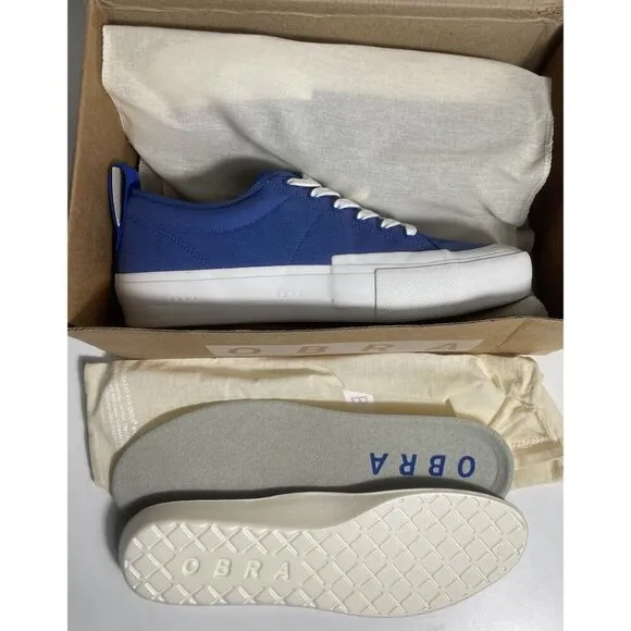 Obra Shoes Terra Canvas Low Blue/White Mens Size 8 Sneakers Made In Brazil New