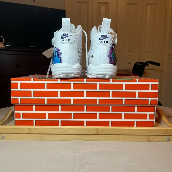Off-White Nike Air Force 1 Mid SP Genuine Leather Purple Graffiti