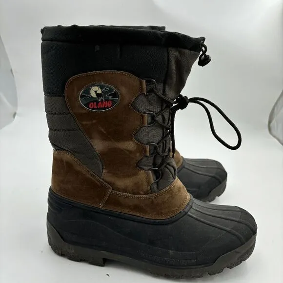Olang Canadian Boots Size 41 Mens Size 8 Leather Waterproof Boots Ice