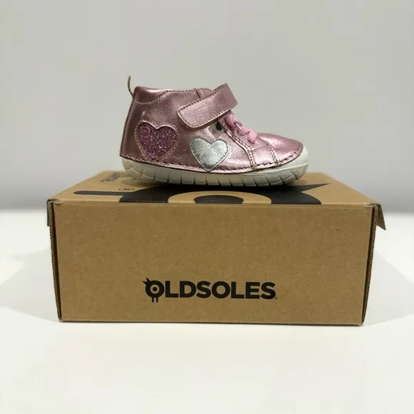 OLD SOLES GIRL'S 4097 HARPER PAVE SHOES - FUCHSIA FOIL / SILVER / GLAM ARGENT
