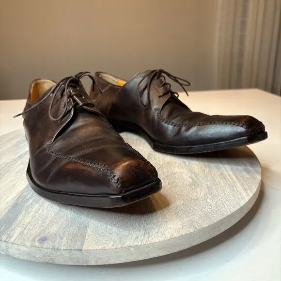 Oliver Sweeney Interlock Oxford Men's Brown Leather Shoes US Size 9.5