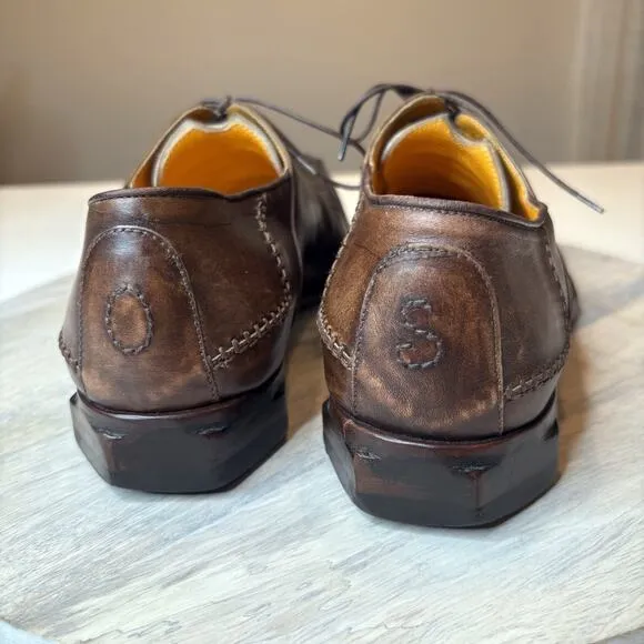 Oliver Sweeney Interlock Oxford Men's Brown Leather Shoes US Size 9.5