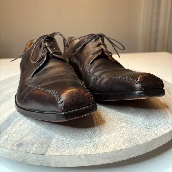 Oliver Sweeney Interlock Oxford Men's Brown Leather Shoes US Size 9.5