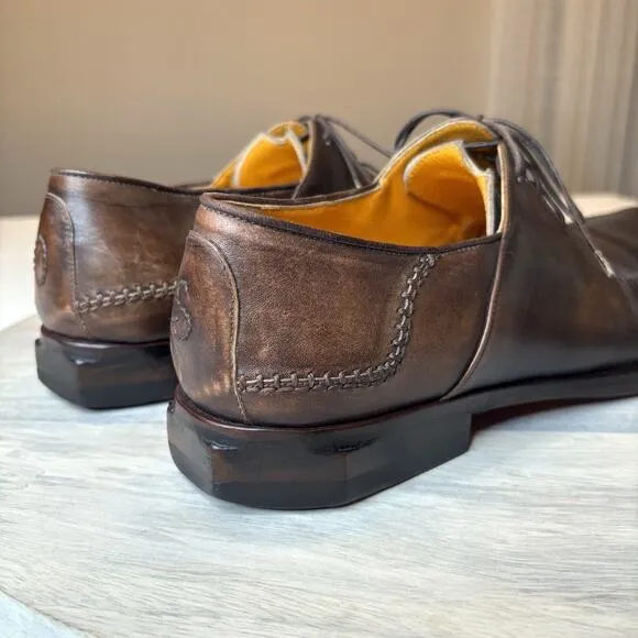 Oliver Sweeney Interlock Oxford Men's Brown Leather Shoes US Size 9.5