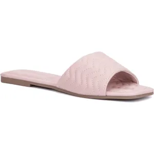 Olivia Miller Women’s Fashion Shoes, PU Leather Chevron Quilted Wide Strap 10