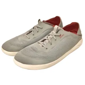 OluKai 12 Men's Moku Pae Shoes Sneakers Gray Red Slip Ons